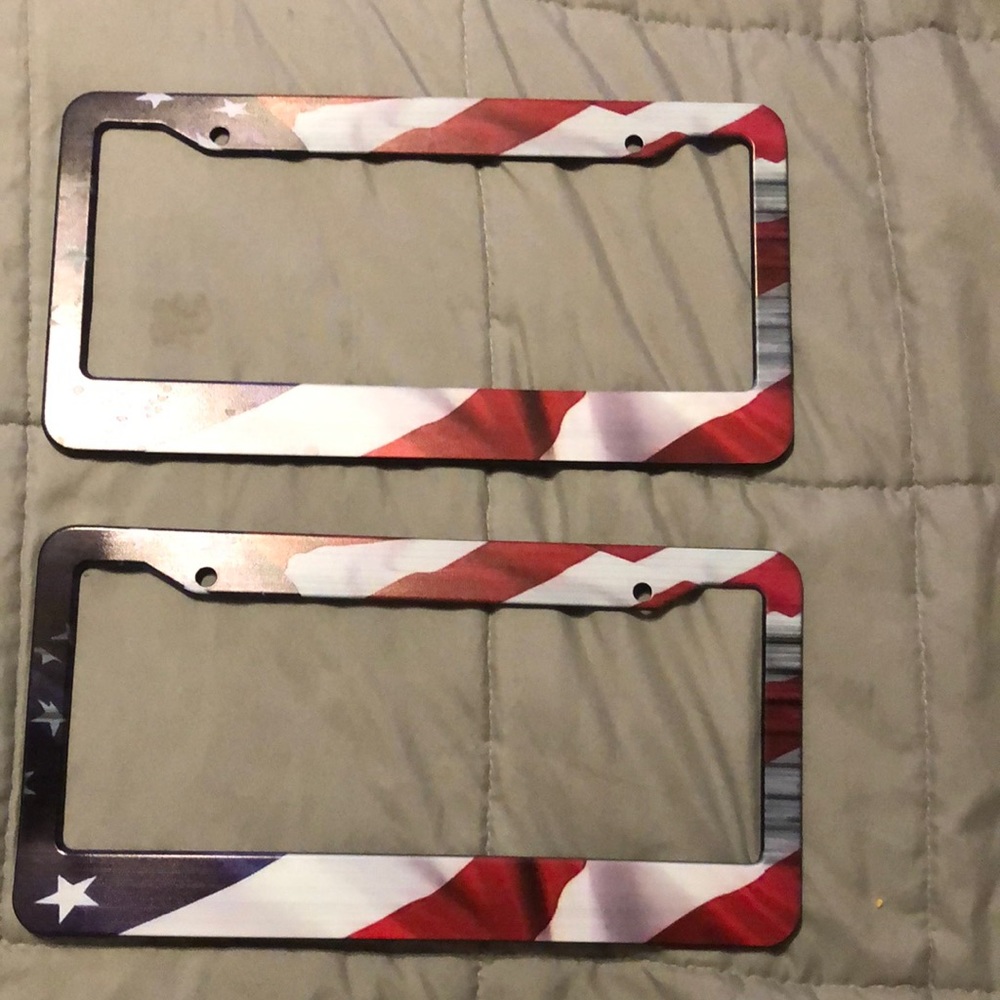 2 Flag License Plate Frames